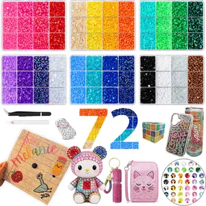 72 Color Jelly Synthetic Rhinestones for Bedazzling, 3mm Multicolor Resin Flatback Synthetic Gems for Diamond Art, Bedazzler Kit for Crafting Book Shoes Nail Art