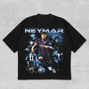 Neymar Jr Football Club Vintage Graphic Tee, Barcelona Qatar Airways Acid Wash Oversized T-Shirt, NJR 11 Signature Trophy Stadium, Retro Football Jersey Streetwear, Fans Gift Blaugrana Culers Soccer Apparel