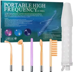 Portable High Frequency Facial Wand LZ-006A - Portable Spa Wand with Various Attachments for Facial Care