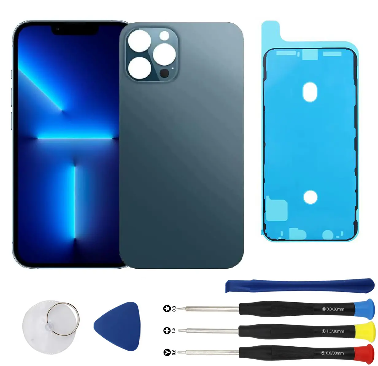 Back Glass Replacement Kit with Tools for iPhone 13 Pro Series,Rear Cover Glass Repair Set