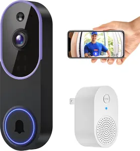 1080p Smart Video Doorbell Camera Wireless, Doorbell Receiver Included, Live View, AI Human Detection, Night Vision, Cloud Storage, 2.4G WiFi, Battery Powered, Indoor Outdoor Surveillance