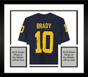 Framed Tom Brady Michigan Wolverines Autographed Navy Nike Limited Jersey - Fanatics Authentic Certified