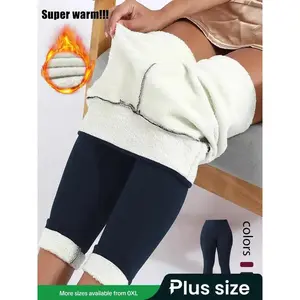 Plus Size High Waist Skinny Pants, Coffee Velvet Warm Leggings, High Elasticity, Four-Way Stretch, Abdominal Control, Women's Casual Wear