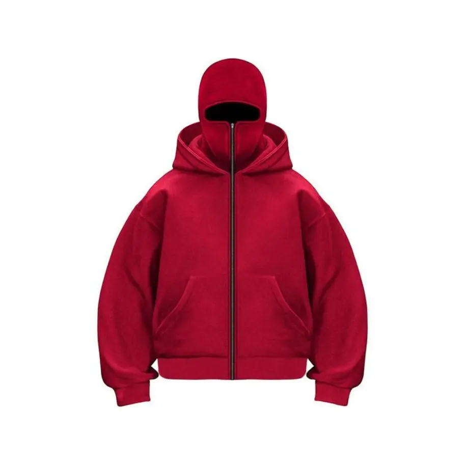 Balaclava Hoodie with Built-In Zipper Hoodies Windproof Men Fall