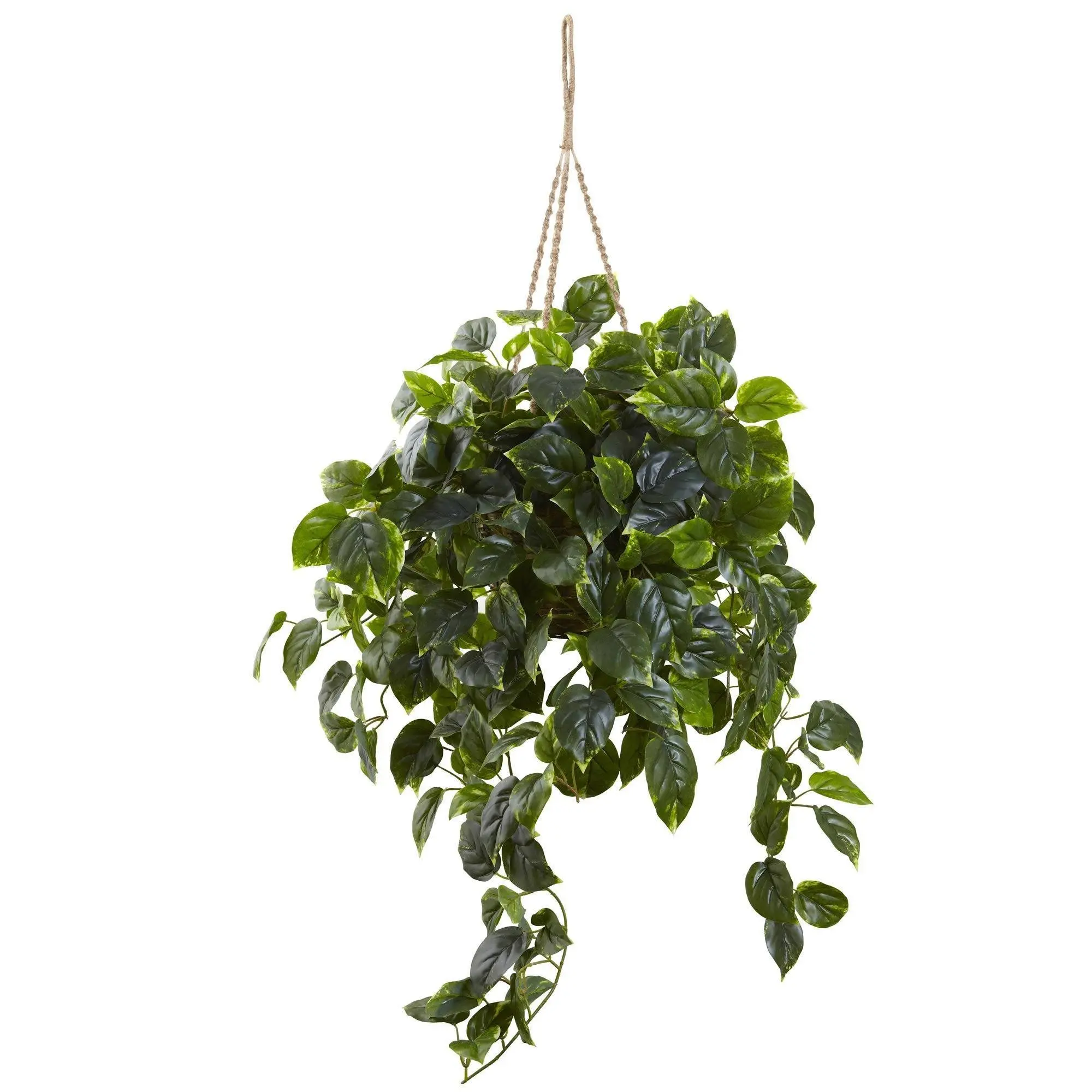 UV-Resistant Dual-Use Hanging Pothos Planter Basket - Balcony Outdoor & Indoor Plant Decor with Life-Like Plant, Subtle Greenery, Ideal for Home, Great Gift Option