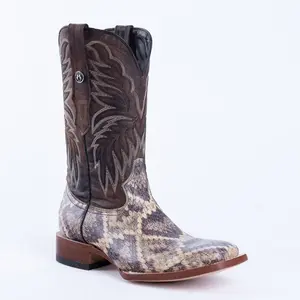 TANNER MARK MEN'S Rattle Snake Natural Print Western Boots