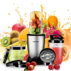 Personal Size Rocket Blender for Smoothies and Protein Shakes, Portable Juice Maker and Mini Food Processor and Grinder, 11 Piece,350 W, Stainless Steel