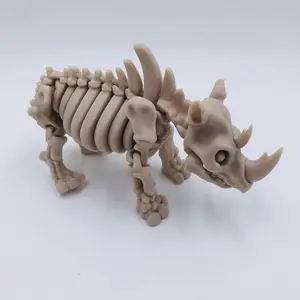 3D Printed Skeleton Rhino Bone Animal Display Toy Articulated Skeletal Body