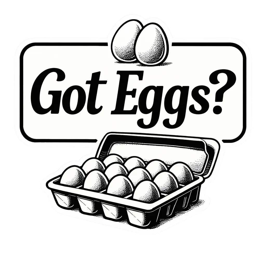 Got Eggs? Vintage Chicken Sticker – Farm Fresh Eggs Decal (3”)
