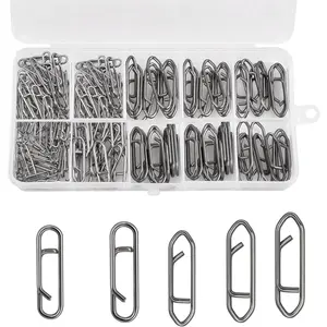 200 count Fishing Power Clips, High Strength Speed Clips Stainless Steel Quick Change Clip, Freshwater Saltwater Crankbait Popper Lures Fast Link Snap Connector