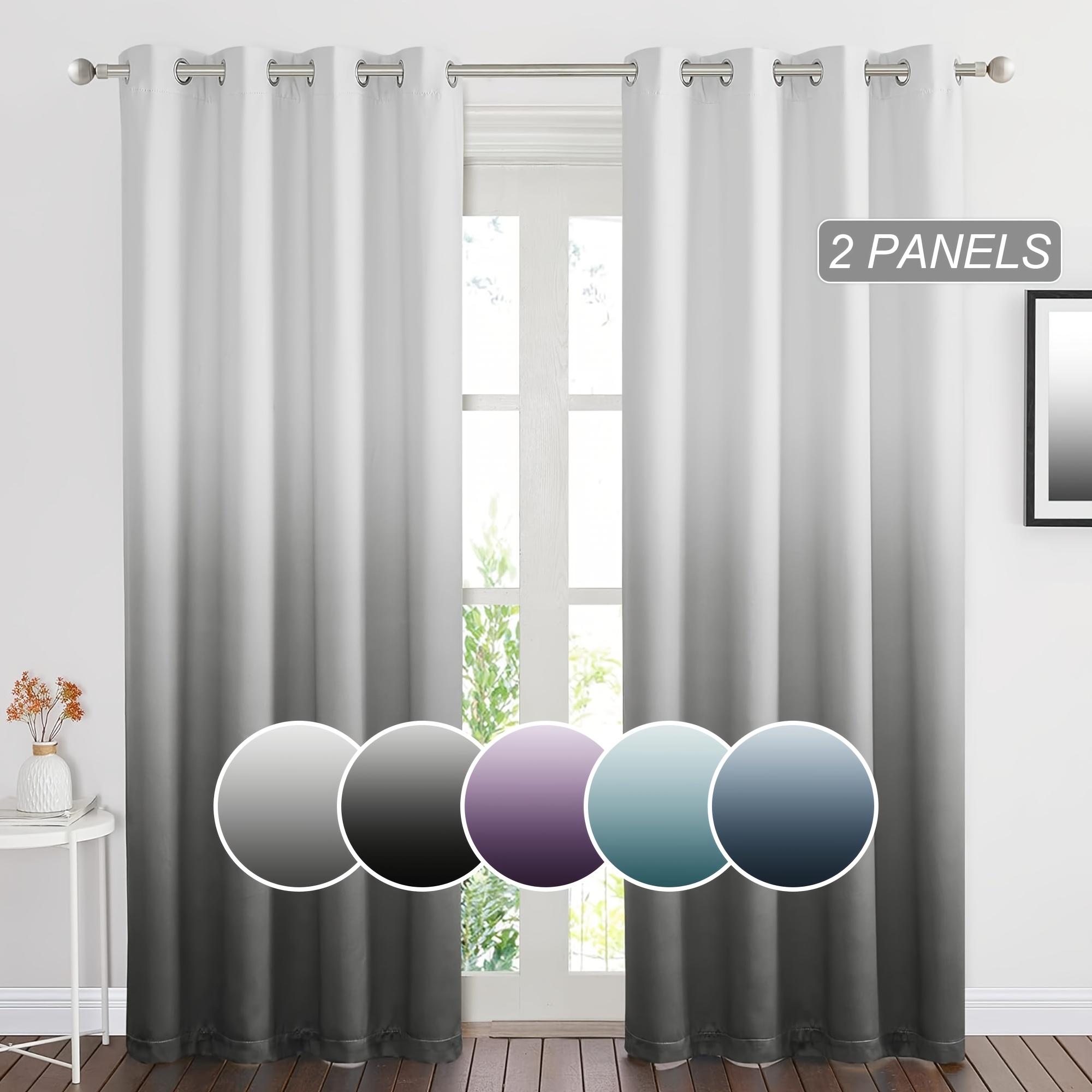 2 Panels Gradient Blackout Curtains, Grommet Thermal Insulated Window Drapes, Noise Reducing Gradient Curtains for Bedroom Living Room, Energy Efficient