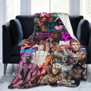 Super Soft Flannel Throw Machine Gun Kelly- Mgk Blanket 60"X50" For Bed, Sofa, Camping, Cold Cinema Or Travel,Gift For Your Family And Friend birthday gift