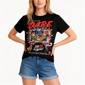Classic Retro Pattern T-Shirt Winter Clothing DARE Say No To Drugs Pattern T-Shirt Gift for Fans Gift for Women Gift for Men