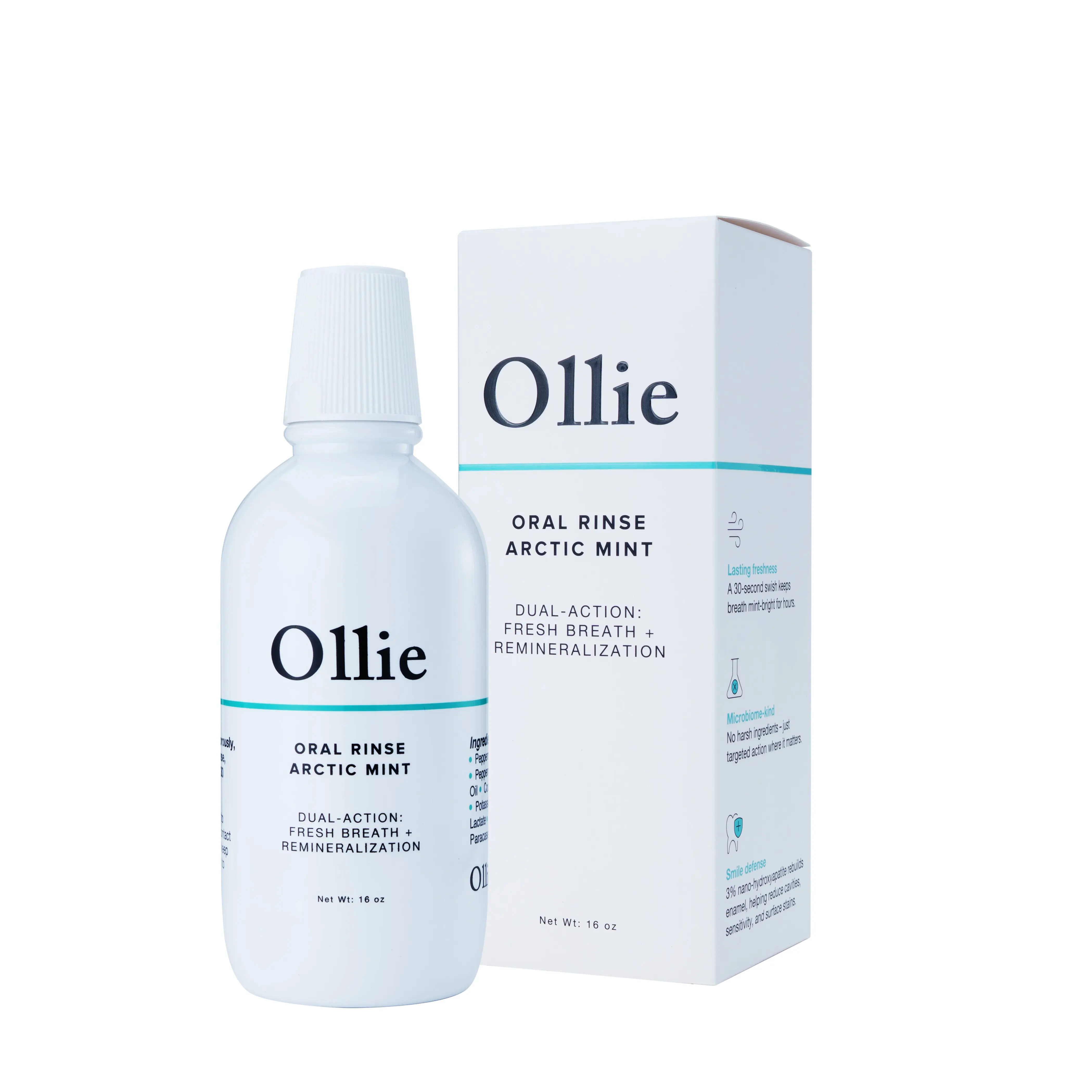 Ollie Arctic Mint Mouthwash | Alcohol-Free Mouthwash for Fresh Breath, Healthy Gums & Daily Oral Care
