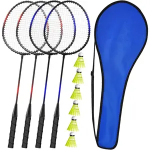 KH Badminton Rackets Set of 2-4 for Adults ,Beach Lawn Backyard  Outdoor ,Racquets,Shuttlecocks & Carry Bag Included