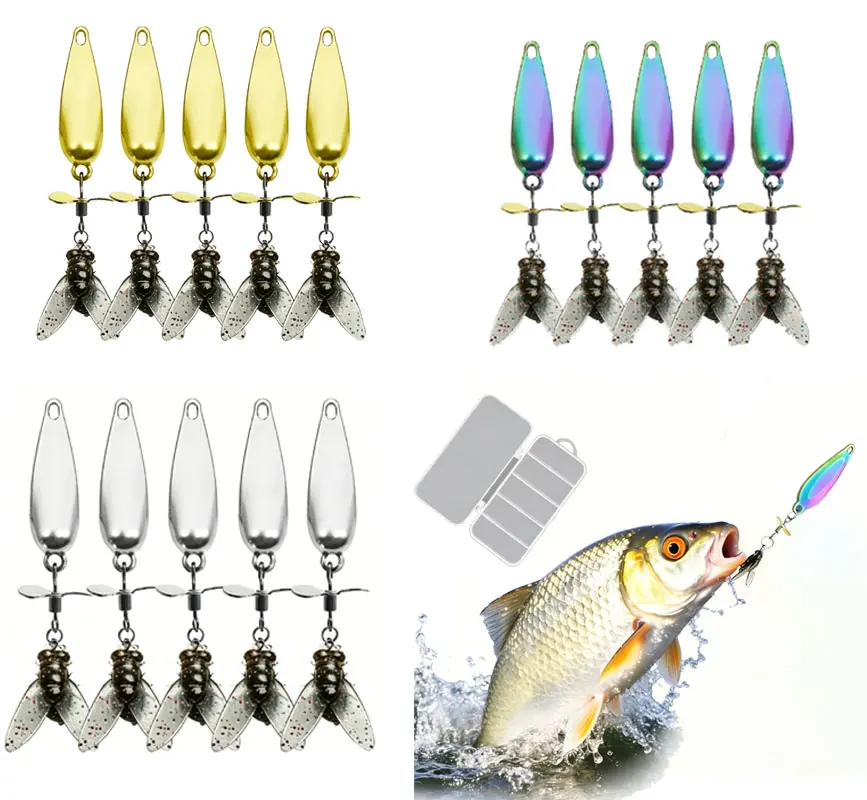 15Pcs Spinner Lure Set, Multi-Color Ultra-Light Baits with a Biomimetic Design, Flexible Blades, and Durable Hooks for Casting for Trout & Largemouth Bass, Rigging, Finesse Techniques, Fishing Equipment Lures