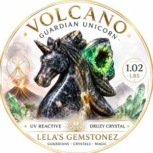 Noir Vault Volcano Guardian Unicorn Natural Crystal Decoration, Home House Decor Statement Item, 1.02 lbs Jewelry Accessory & Derivative healing stones