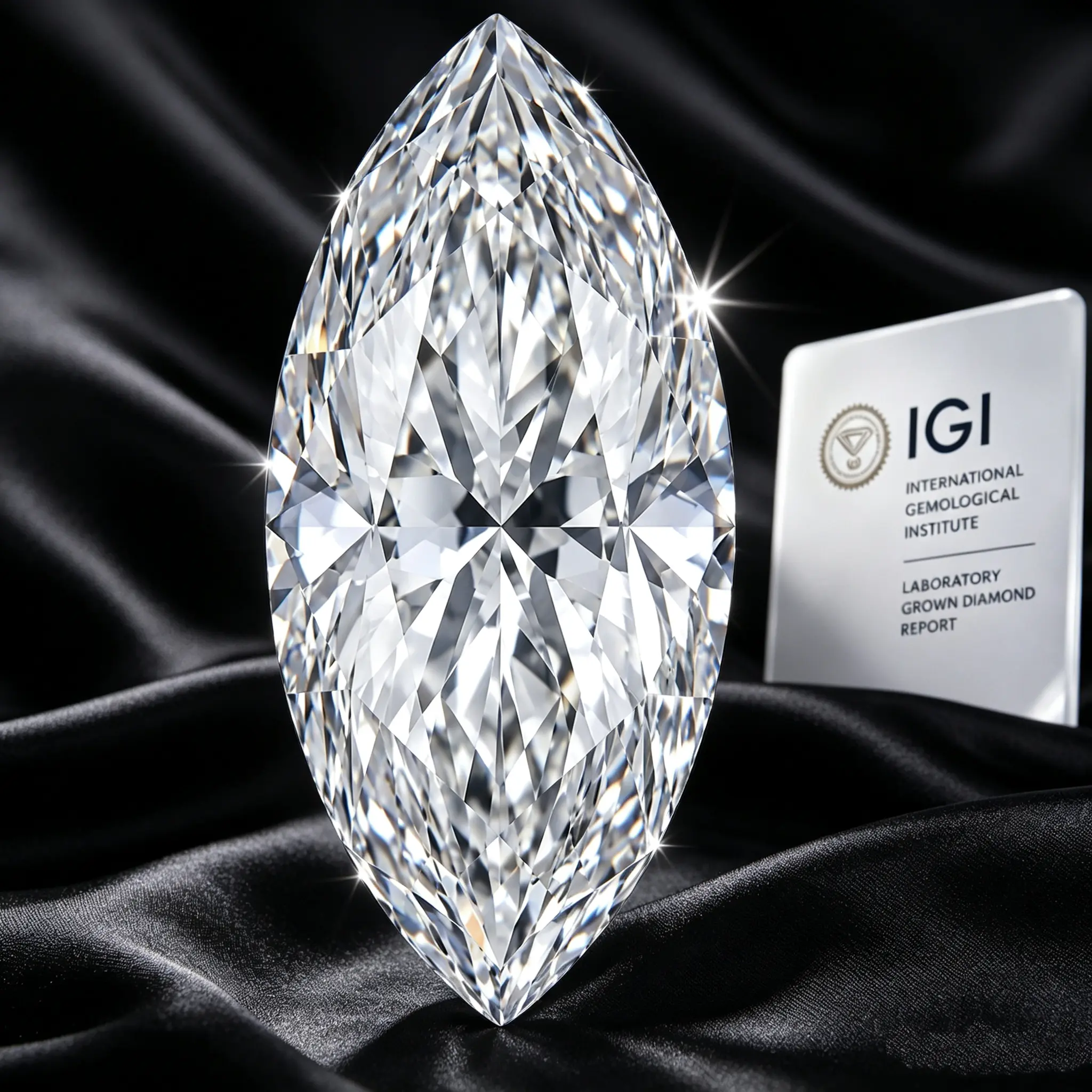 Lab-Grown Diamond IGI Certified Customized Diamond Marquise Cut Craftsmanship，D Color VVS1 Clarity Loose Stone Exceptional Brilliance in Every Facet