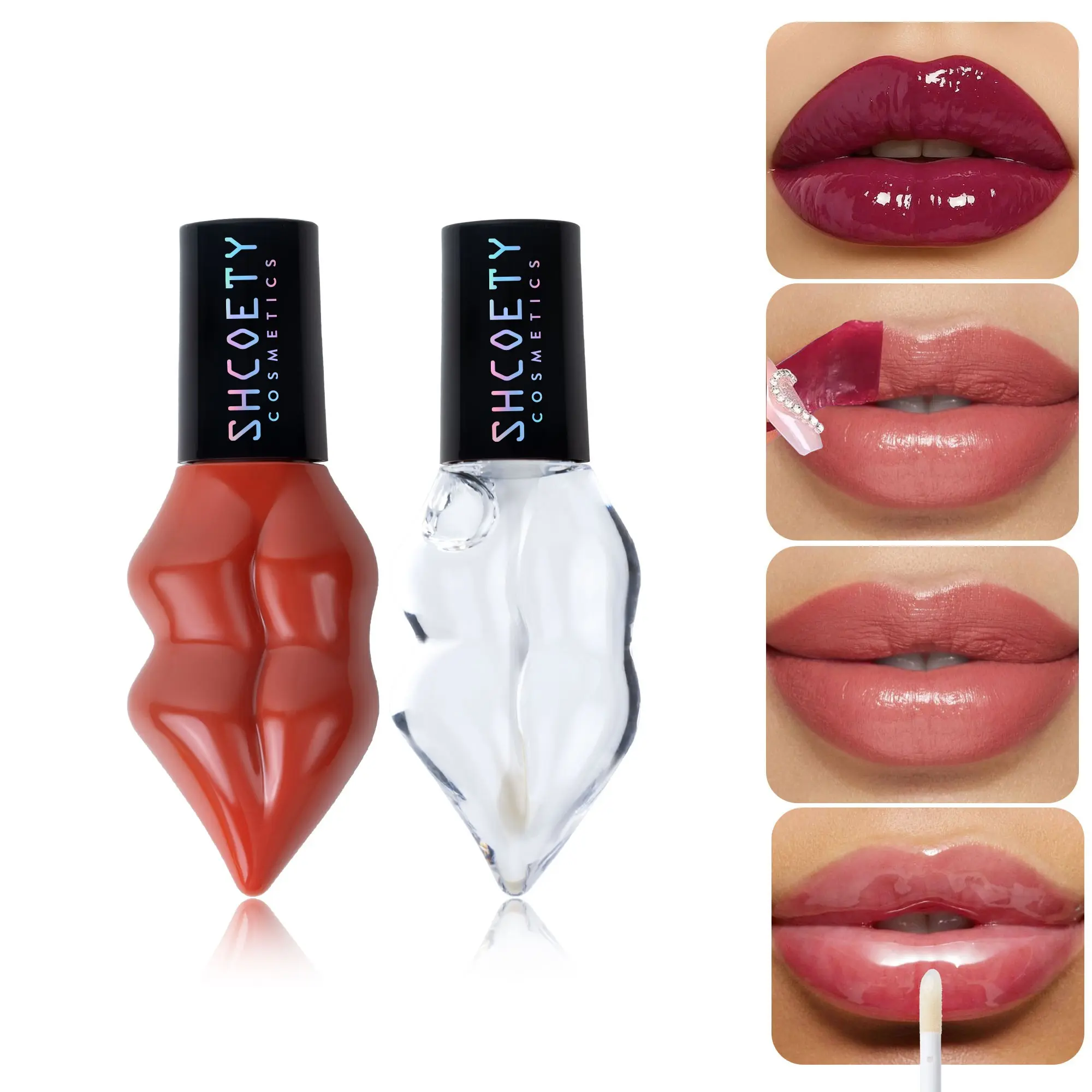 Easter gift nude peel-off lip gloss, Plumping Lip Gloss, glossy lip oil set, highlighter long-lasting lip color, enhances lip fullness, High Gloss Shine, Lip Luminizer
