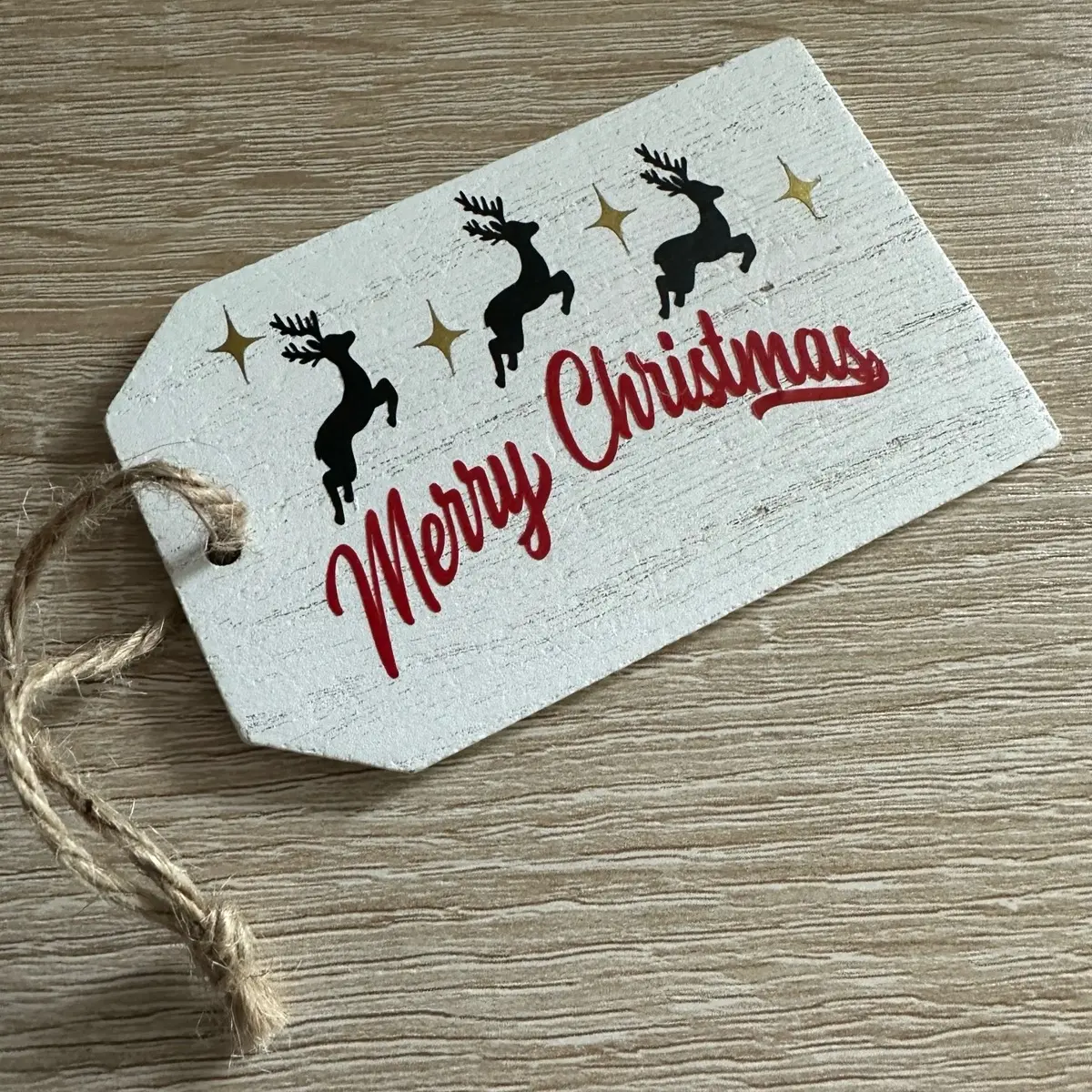 10 pack of  Merry Christmas wooden tags