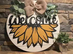 Sunflower Welcome Sign, Sunflower Sign, Sunflower Decor,