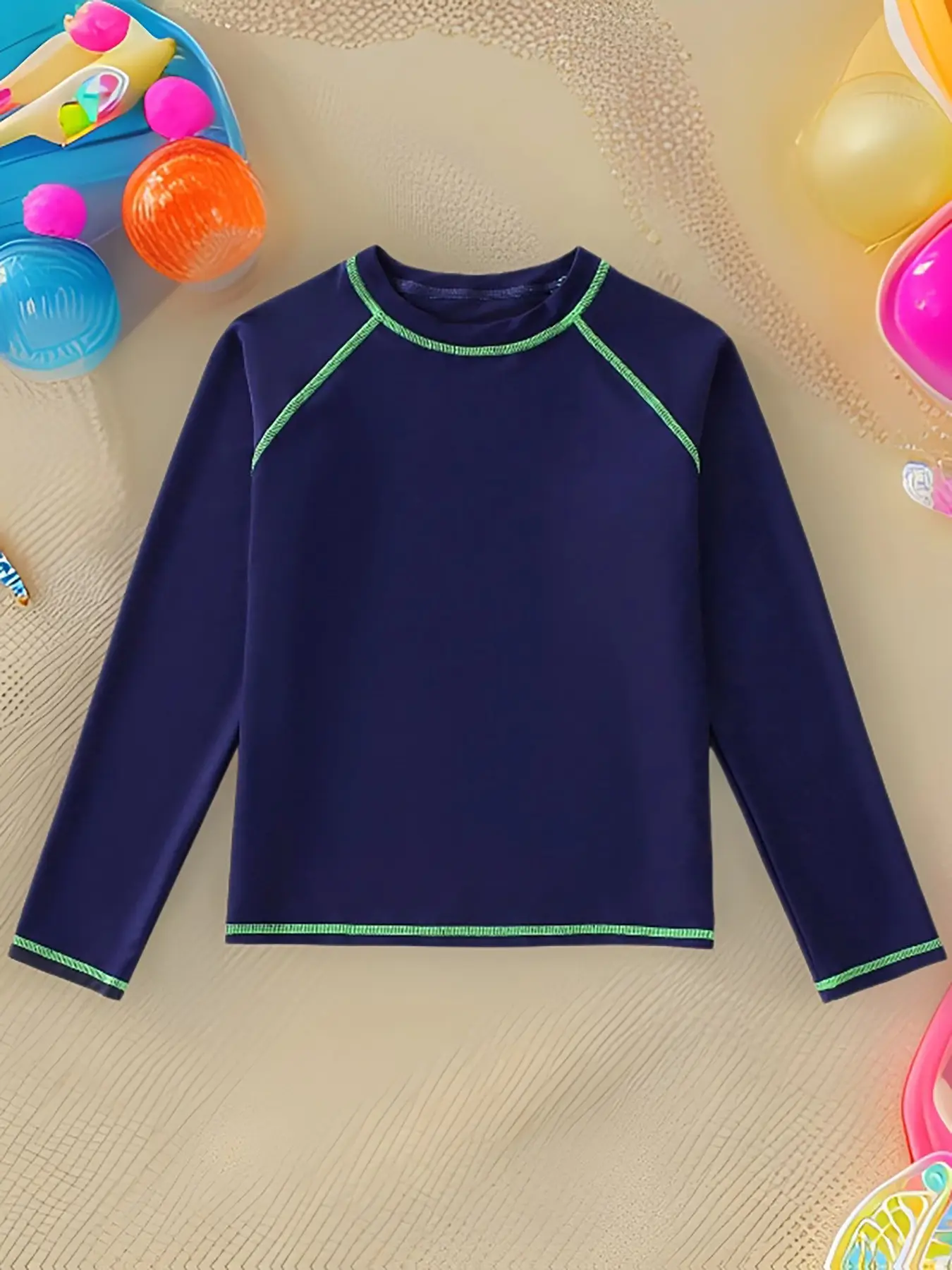Fashion Boys' Long Sleeve Swimwear, Soft Comfortable Quick-Dry Breathable, Skin-Friendly Fabric Pure Color Design, Outdoor Sports Pool Beach