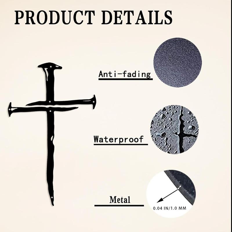 Wall Cross Jesus Crosses Wall Decor Religious Metal Wall Art Minimalist Decorations for Church Home Office Baptism Decor Gift for a Christian