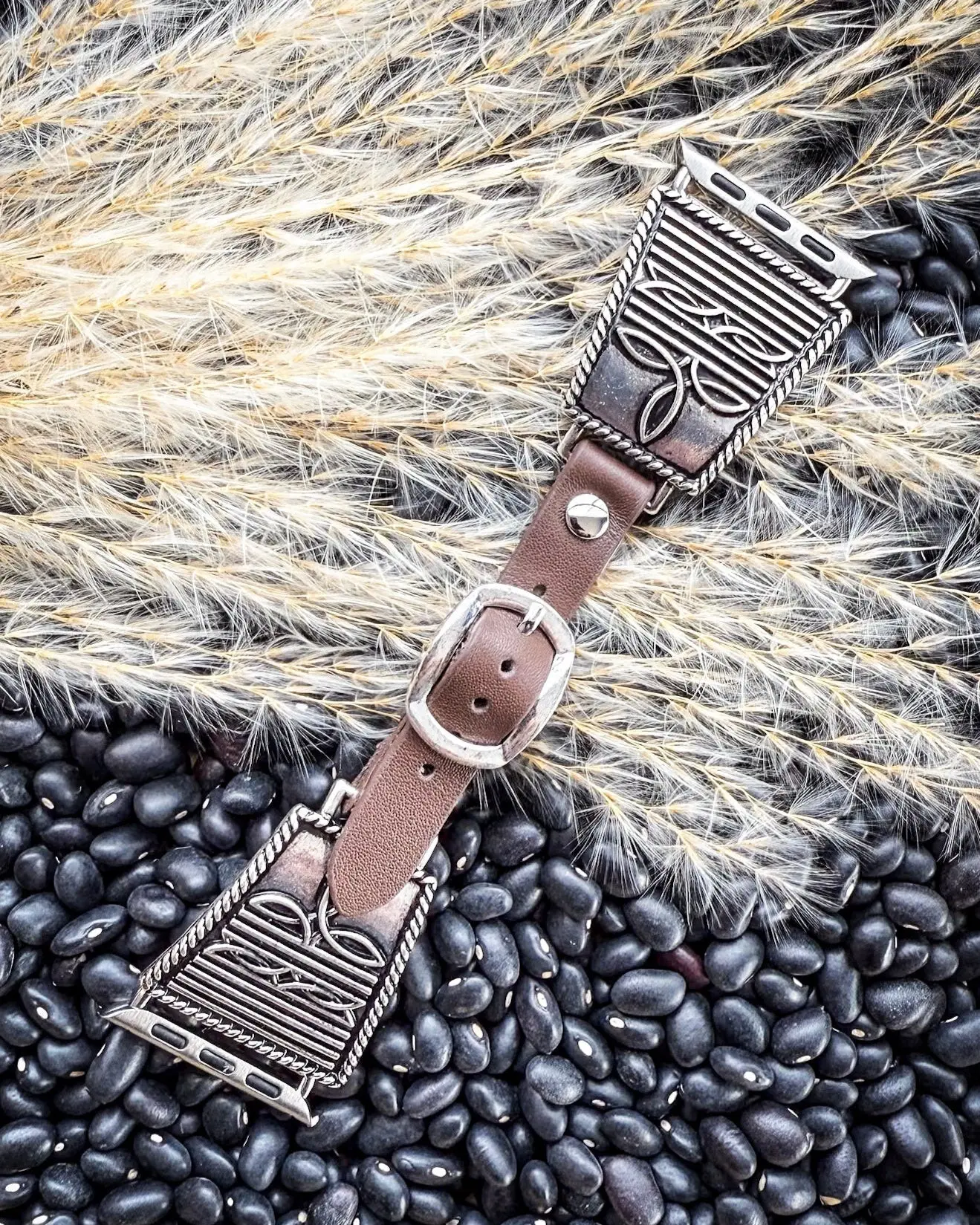 Leather Boot Stitch Smart Watch Band, Wearable Accessories for a Rugged Look