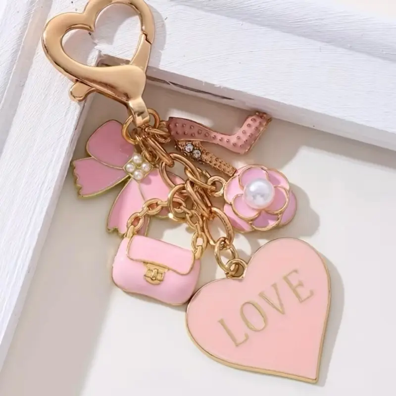 Practical Stylish Keychain, Unisex Fashion Accessory with Split Ring and Durable Steel Ring, Costume Jewelry Keychain for Daily Use