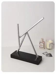 Swinging Sticks Sculpture Kinetic Art Magnetic Aluminum Alloy Base Wooden Base Indoor Decor Business Ornament Gift for Couples