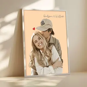 Valentines Gift For Him, Custom Couple Portrait From Photo For Boyfriend