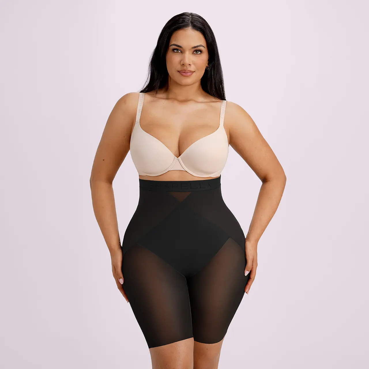 Shapellx BOOT-YEAH X-Zone Targeted Tummy Control Hip-Lifting All-Day Shaping High-Waist Mid Leg Thigh Shaping Breathable Mesh Short  Sales