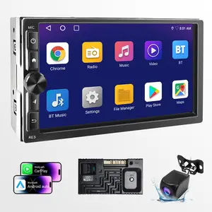 Haudio 7" Double Din Car Stereo with Wireless Apple CarPlay & Android Auto HD Touchscreen 2+32GB GPS Backup Camera BT 4.1 FM/AM for All Vehicles