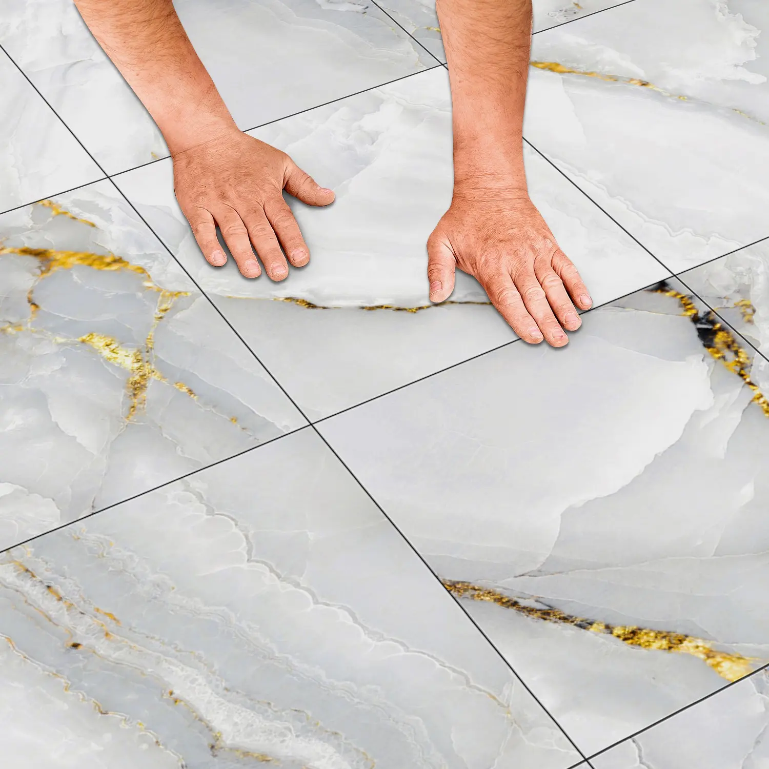 Self-Adhesive PVC Floor Tiles, 7.87x7.87 Inch Waterproof & Wear-Resistant, Easy Peel-And-Stick Design, Universal Fit for DIY Home Upgrades, Peel And Stick Floor Tile Bathroom, Flooring Peel And Stick Waterproof