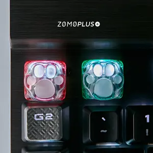 ZOMO 3D Printed Resin & Silicone Snowflake Kitty Paw Keycap Cute Christmas Keycap for Mechanical Keyboards