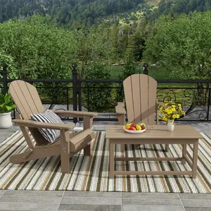 Paradise 3-Piece set Outdoor / Patio Poly Adirondack chair set with a Coffee table ( 2 seater )
