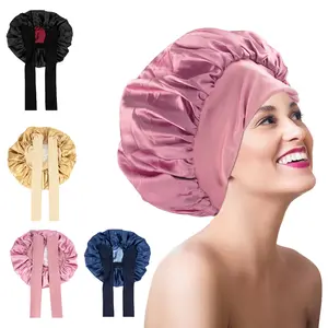 Women Silk Bonnet for Sleeping Double Layer Satin Bonnet Satin Lined Hair Luxury Satin Sleeping Bonnet for Natural Hair