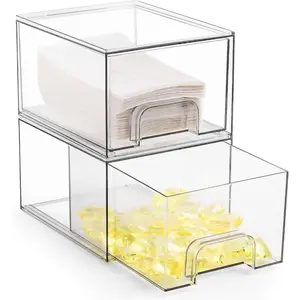 Stackable Dryer Sheet Holder and Laundry Pods Container Set by VOTLEVT, Clear Dryer Sheet Dispenser and Laundry Pods Box Set, Dishwasher Pods Holder, Laundry Room Organization and Storage