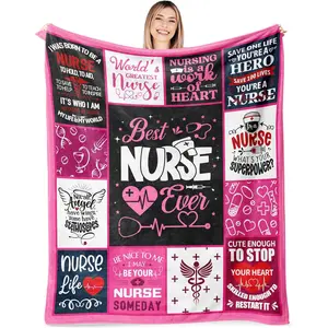 Nurse Blanket 80"X60", Nurse Gifts for Women, National Nurses Day Gifts for Nurse, Nurse Gift for Her, Nurse Week Gifts, Nurse Practitioner Gifts, Nurse Appreciation Gifts, Christmas Birthday Graduation Gifts for Nurse