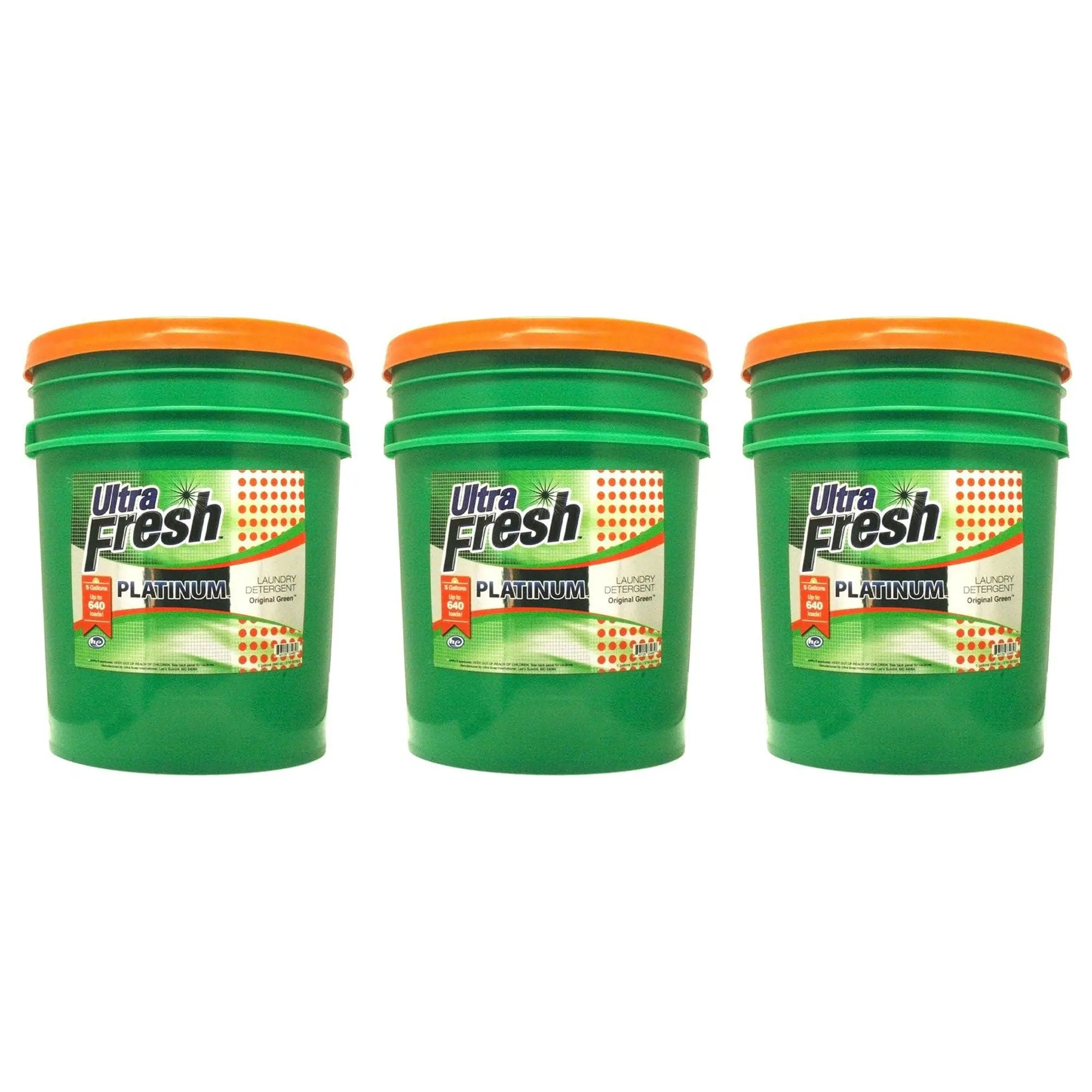 Ultra Fresh 3X Platinum 5 Gallon Laundry Detergent, Up to 640 Loads (3 Pack)