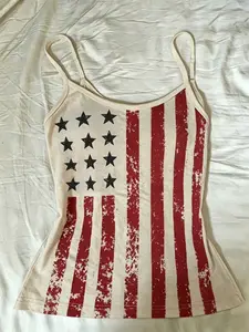 ZESTY Women's American Flag Print Camisole Casual Sleeveless Top Patriotic Summer Outfit 4th Of July Beach Vacation Streetwear