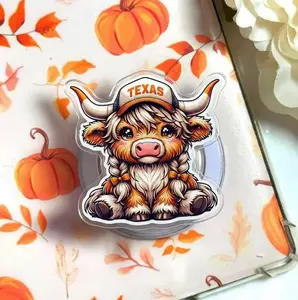 Texas State Highland Cow Phone Grip Magsafe, Highland Cow Kindle Grip, Cute Grip Holder, Cartoon Phone Grip, Gift for Girls Boys