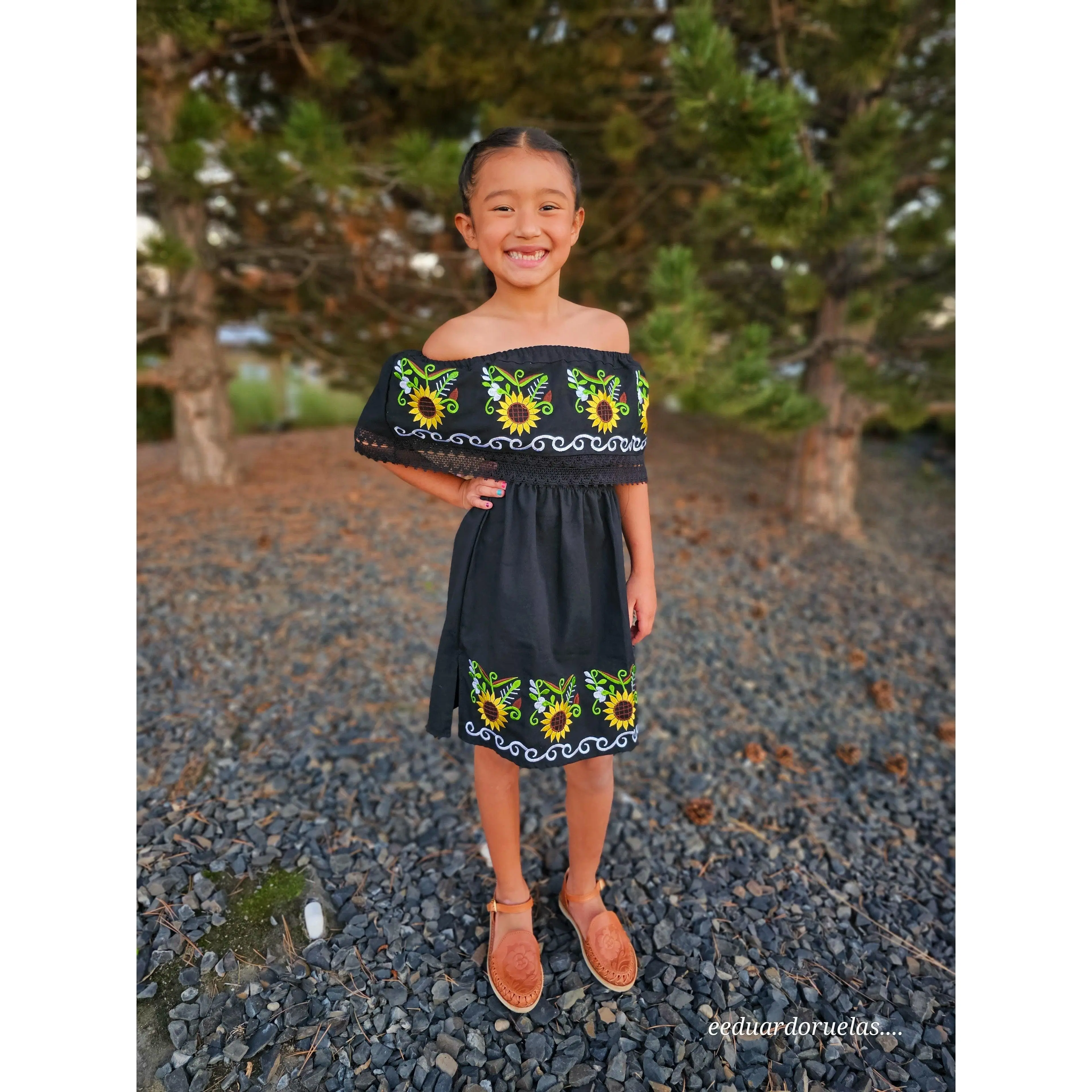 Dress for girls, sunflower dress, mexican family matching, family matching outfits