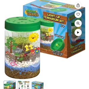 Nature Bound Light-Up Terrarium Kit with Safari Animal Theme for Kids - STEM Science Kit for Boys & Girls