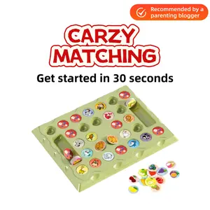 Matching Kids' Educational Animal Flip Memory Board Game Boosts Hand-Eye Coordination Memory & Focus for 2-4 Players Ideal Gift for Family Nights Parties Travel