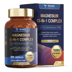 SALE 2026!!! Totaria Magnesium Complex 700mg 12 in 1 Magnesium Supplement with Glycinate Citrate Malate Oxide Taurate Aspartate Orotate Magnesium Relaxation,Muscle,Heart Support, Vegan 120 Capsules