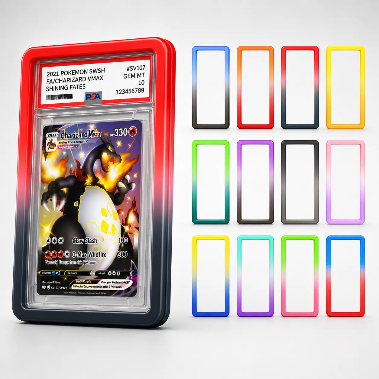 PSA Slab Bumper Guard - Gradient Color Case Protector for PSA Graded Cards | Corner & Edge Protection, Display Frame - Fits Standard Slabs