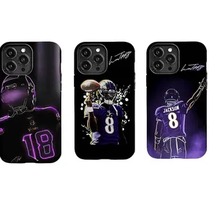Lamar Jackson rugby phone case Compatible with iPhone X, 11, 12, 13, 14, 15, 16, 17 Series & Galaxy Series