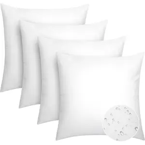 Pack of 4 18x18 Outdoor Pillow Inserts, Water Resistant Throw Pillow Inserts, Cushion Inner Pads for Patio, Furniture, Sofa, Bed, Living Room, Garden Decorative  Pillow Inserts