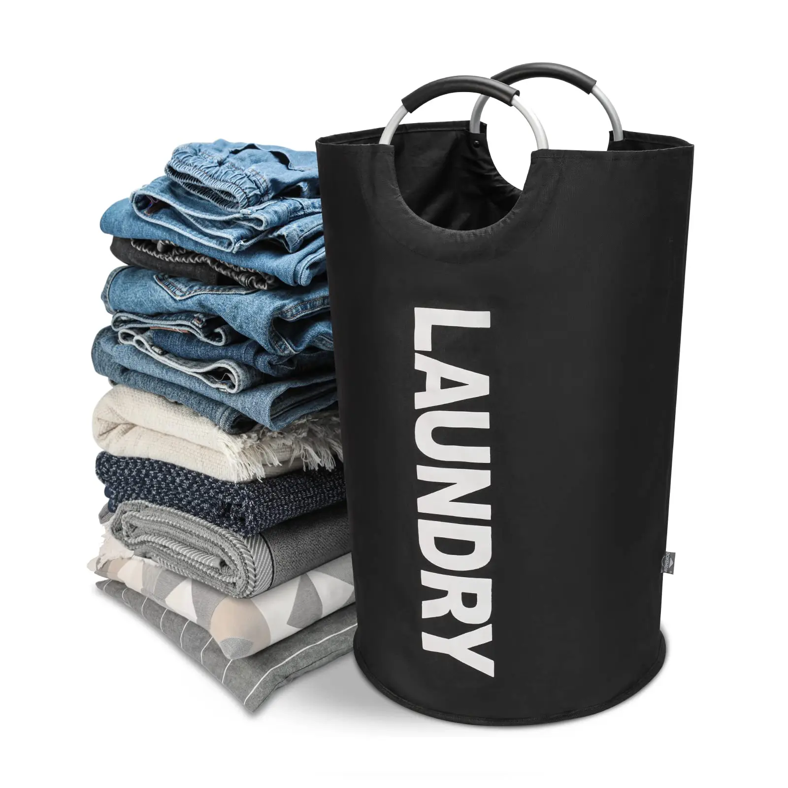 90L Collapsible Laundry Bag - Waterproof 600D Oxford Fabric Laundry Basket with Reinforced Handles, Durable Dustproof Wearable Heavy-Duty Storage for Home, Bathroom & Dorm (Sports & Outdoor Camping Hiking Picnicware)